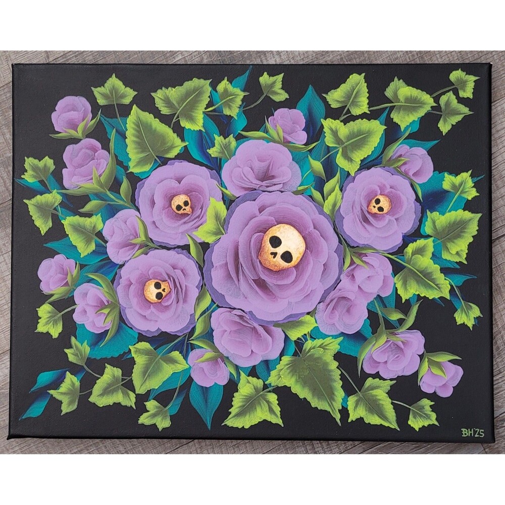 Purple Poison Roses - 11x14 Acrylic Painting